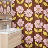 Retro 70's Flowers Shower Curtain, Vintage Bathroom Decor