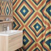 Retro 70's Shower Curtain, 70's 80's Shower Accessory, Funky Tub Curtain with Vintage Vibe