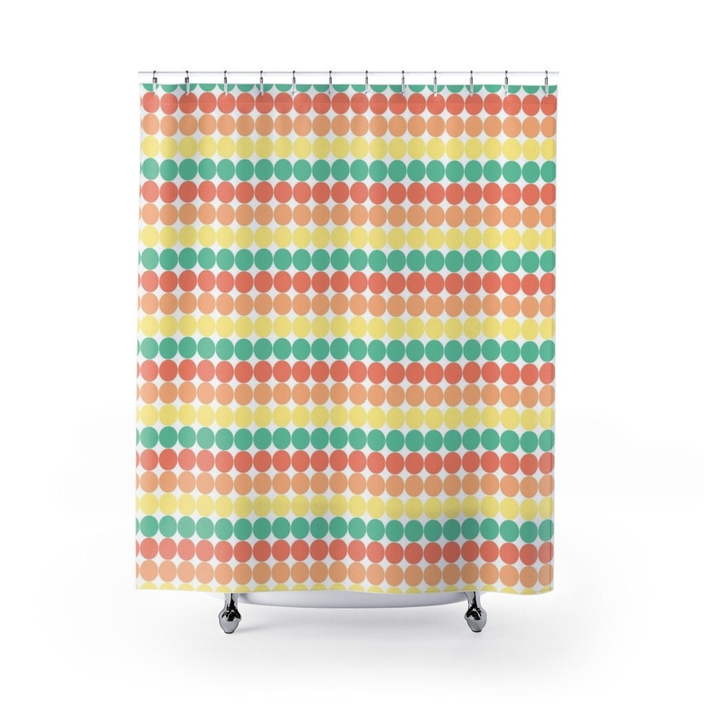 Retro 70s Vibe Shower Curtain for Unique Bathroom Decor, 71 x 71 inch Curtain