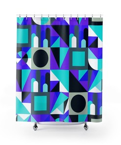 Retro 80s Design Shower Curtain for New Wave Vibes