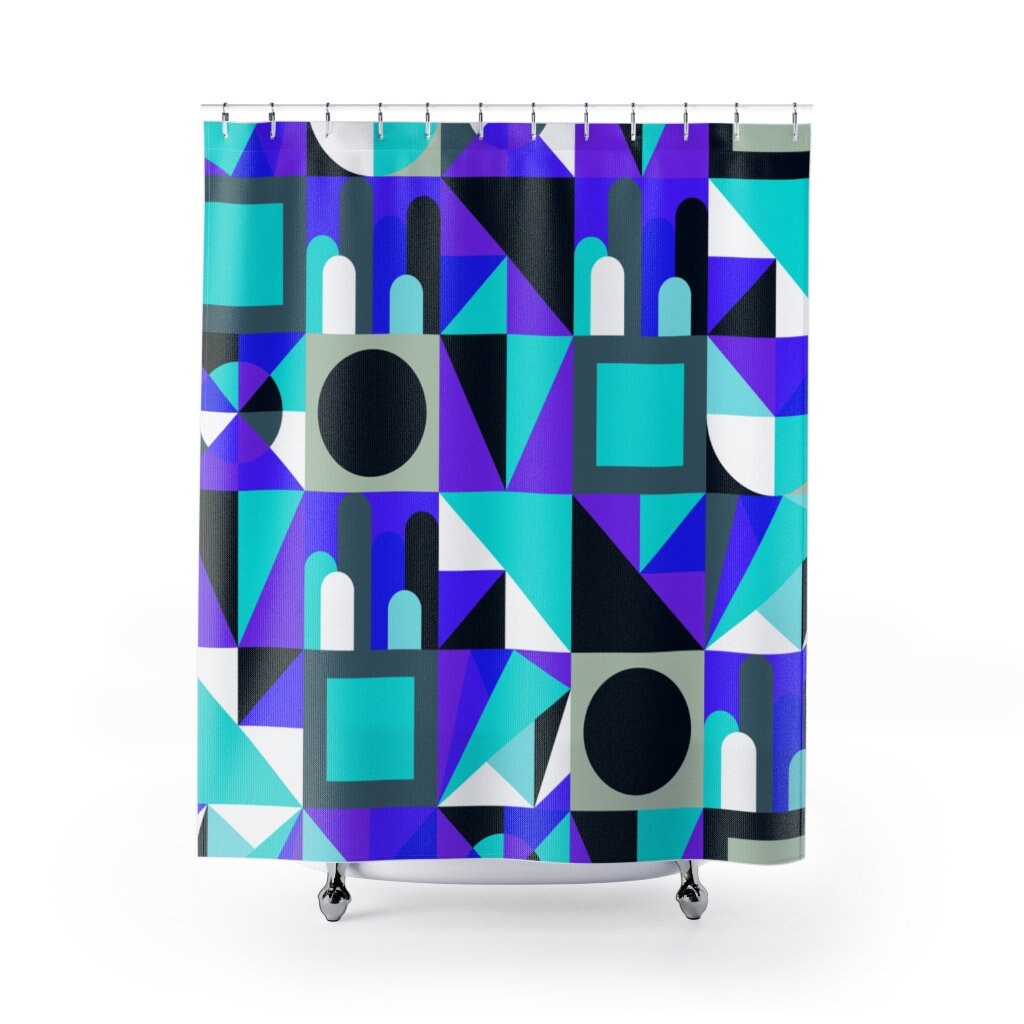 Retro 80s Design Shower Curtain for New Wave Vibes