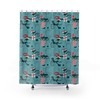 Retro Atomic Christmas Shower Curtain, Mid Century Modern Bathroom Accessory, Home Gift