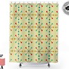 Retro Atomic Clock Starburst Shower Curtain - 60s Modernist Mod Vintage Bathroom Decor
