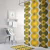 Retro Avocado Green Floral Shower Curtain for Mid Century Modern Bath