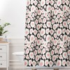 Retro Black and Pink Floral Shower Curtain, West End Floral Design, Fabric Bathroom Decor