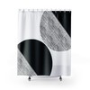 Retro Black and White Design Shower Curtain for Mid Century Modern Bathroom