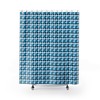 Retro Blue and Black Mid Century Modern Shower Curtain for MCM Bathroom