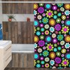 Retro Boho Flowers Shower Curtain, Groovy 60's 70's Hippie Bathroom Accessory