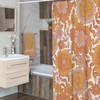 Retro Boho Flowers Shower Curtain, Groovy 60's 70's Hippie Bathroom Accessory, Chic Vintage Curtain
