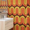 Retro Boho Shower Curtain, Mid Century Modern Bathroom Accessory, Home Gift