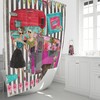 Retro Camper Shower Curtain | Vintage Camping Bath Curtain | Mid Century Modern Bathroom Decor