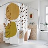 Retro Chic Geometric Shower Curtain - MCM Gold Brown Green Gray and Bohemian Design for Home Decor