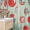Retro Christmas Shower Curtain, Festive Holiday Bathroom Decor