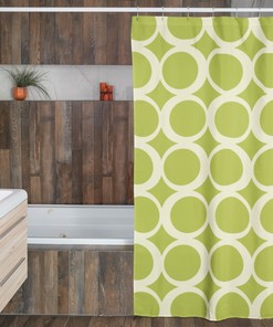 Retro Circles Shower Curtain, Groovy 60's 70's Hippie Bathroom Accessory, Retro Bathroom Decor