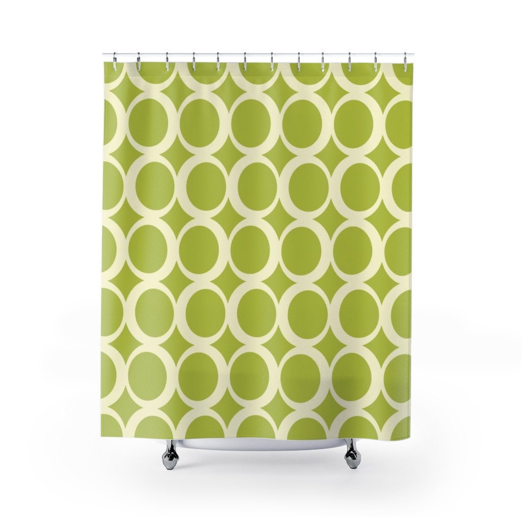 Retro Circles Shower Curtain, Groovy 60's 70's Hippie Bathroom Accessory, Retro Bathroom Decor - Image 2