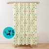 Retro Clock and Starburst Beige, Teal, and Yellow Mid Century Modern Shower Curtain for Modernist Style