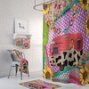 Retro Collage Shower Curtain | FolkNFunky Bathroom Decor | Vintage Bath Curtain