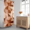 Retro Color Block Mid Century Modern Bath Curtain - Geometric Abstract Design for a Boho Bathroom