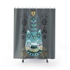Retro Curtain Floral Folk Art Owl Abstract Scandinavian Danish Shower Curtain with Denmark Design