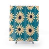 Retro Daisy Flowers Mod Boho Shower Curtain - Funky and Groovy Bathroom Decor for the 70's