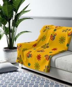 Retro Disney Vibes Sherpa Fleece Blanket - Perfect for Couch or Living Room Decor