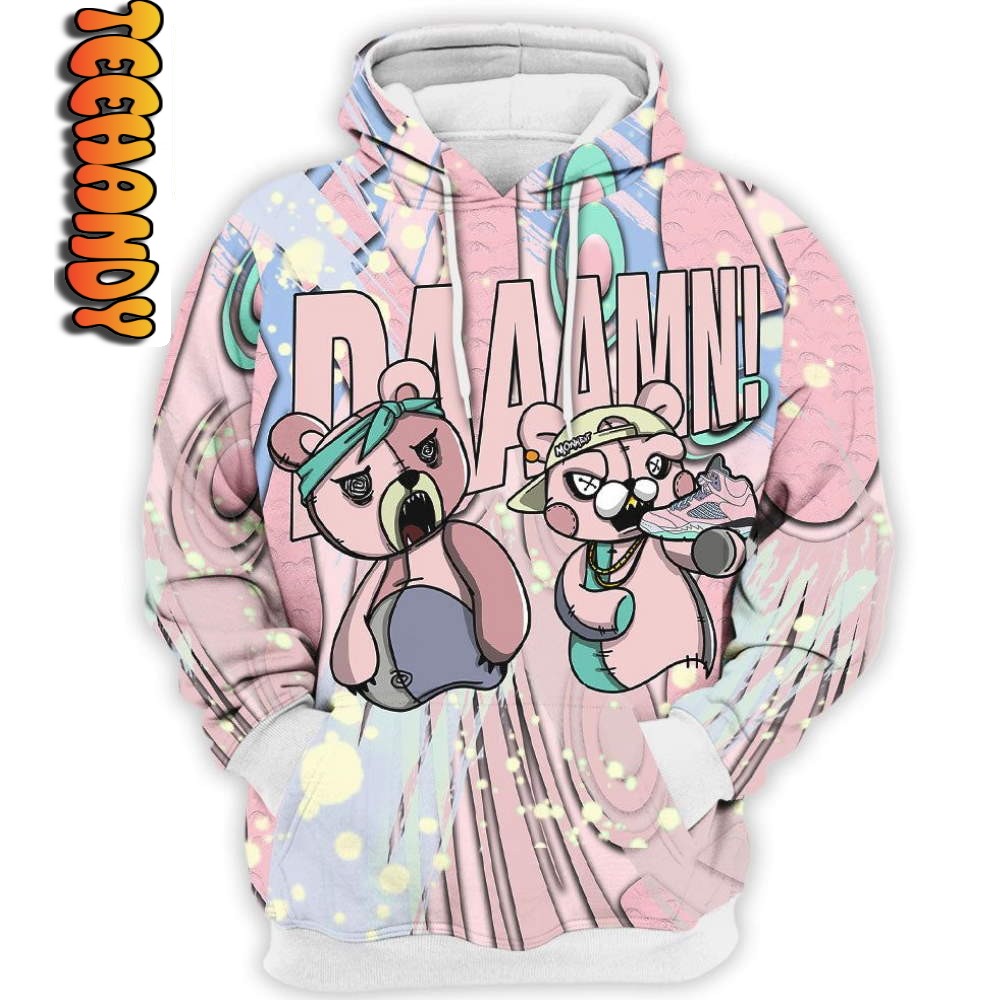 Retro Easter Bear Daamm All Over Print 3D Hoodie