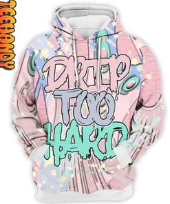 Retro Easter Drip Too Hard All Over Print Hoodie