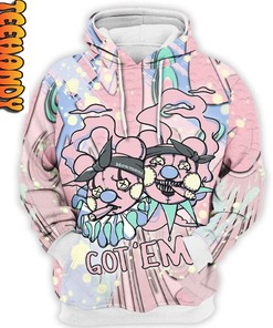 Retro Easter Dripping Clown All Over Print 3D Hoodie