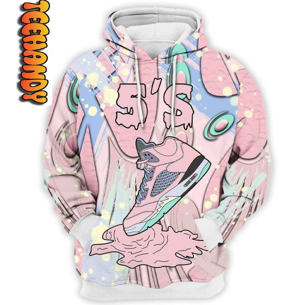 Retro Easter Pink Dripping All Over Print Shoes 3D Hoodie