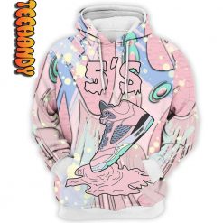 Retro Easter Pink Dripping All Over Print Shoes 3D Hoodie - Image 2