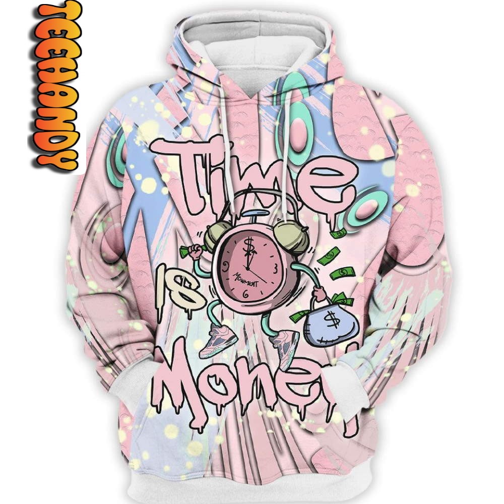 Retro Easter Time Is Money All Over Print 3D Hoodie