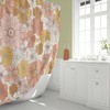Retro Floral Shower Curtain, Boho 60's 70's Hippie Bathroom Accessory, Vintage Curtain for Unique Vibe