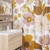 Retro Floral Shower Curtain, Boho 60's 70's Hippie Bathroom Accessory, Vintage Curtain with Fun Vibe