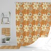 Retro Flower Bathroom Curtain Set, Shower Curtain, Bath Mat, Hand Towel, Bath Towel, Waffle Weave Towel Set
