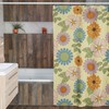 Retro Flower Shower Curtain, Hippie Inspired Bathroom Decor, Tub Curtain