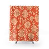 Retro Flowers Mod Boho Shower Curtain, 1970's Hippie Groovy Bathroom Decor with Colorful Designs