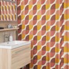Retro Geometric Shower Curtain, Groovy 60's 70's Hippie Bathroom Accessory, Retro Bathroom Decor