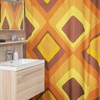 Retro Geometric Shower Curtain, Groovy 60's 70's Hippie Bathroom Accessory, Vintage Bathroom Decor