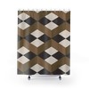 Retro Geometric Shower Curtain, Guest Bathroom Decor with Vibrant Colors and Retro Design
