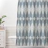 Retro Geometric Shower Curtain, Modern West End Design, Fabric Bathroom Decor
