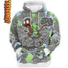Retro Green Bean Monkey Tommy Fly All Over Print 3D Hoodie with Retro Monkey Print