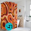 Retro Groovy Orange Swirl Shower Curtain for Psychedelic Vibes