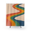 Retro Hippie Shower Curtain, 60s 70s Inspired Bathroom Decor, Groovy Tub Accessory