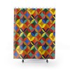 Retro Kaleidoscope Pattern Shower Curtain for Mid Century Modern Bath