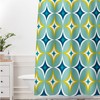 Retro Mid Century Geometric Shower Curtain, Fabric Retro Bathroom Decor, Minimalistic Design