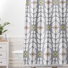 Retro Mid Century Gray Shower Curtain, Geometric Fabric Bathroom Decor