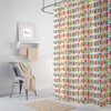 Retro Mid Century Shower Curtain | Modern Block Pattern Bath Curtain | Vintage Bathroom Decor