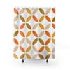 Retro Mid Mod Boho Geometric Scandinavian Orange/Yellow/Green/White/Beige Shower Curtain with Modern Twist