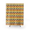Retro Mustard Yellow Brown and Rust Shower Curtain for Mid Century Modern Bath