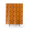 Retro Orange Circles Shower Curtain for Mid Century Modern Bathroom